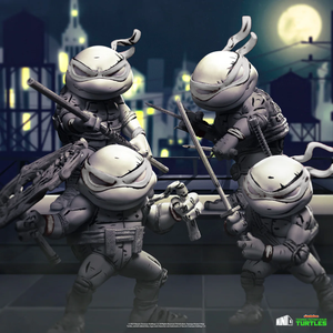 Iron Studios Teenage Mutant Ninja Turtles Minico Black & White 4-Pack SDCC Exclusive (Limited to 1000)