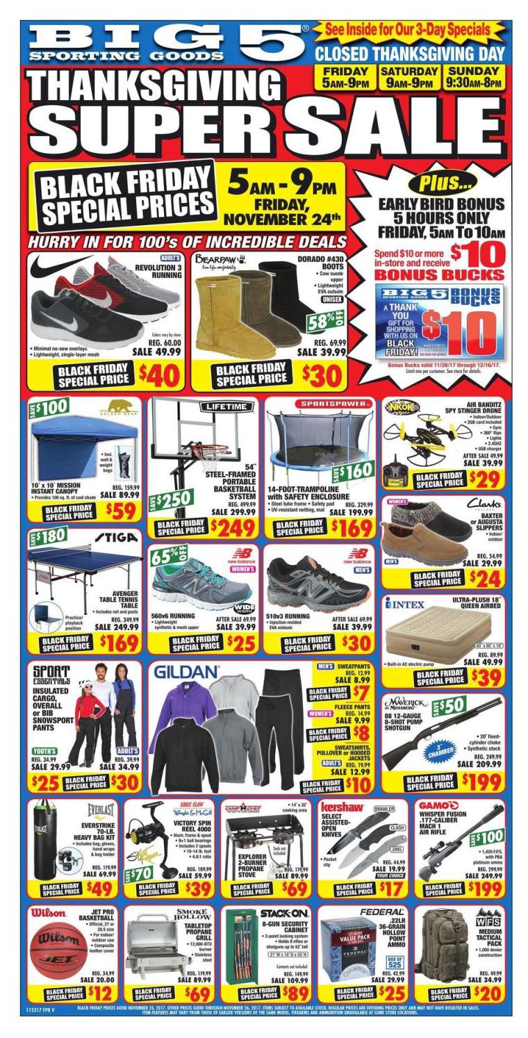 Big 5 Sporting Goods Black Friday Ads, Sales, Doorbusters ...