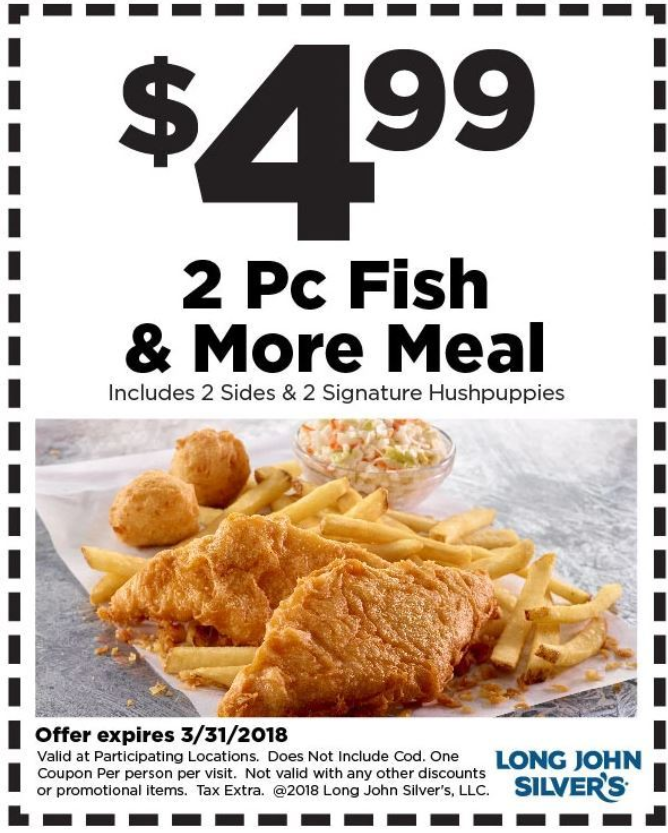 Long John Silvers Coupons, Promo Codes, Deals March 2018 - couponshy.com