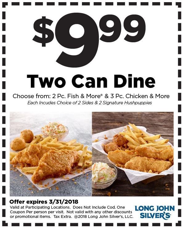 Long John Silvers Coupons, Promo Codes, Deals March 2018