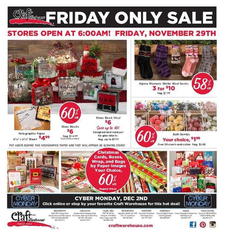 Craft Warehouse Black Friday Ads, Sales, and Deals 2019 – CouponShy - What Time Academy Sports Open On Black Friday